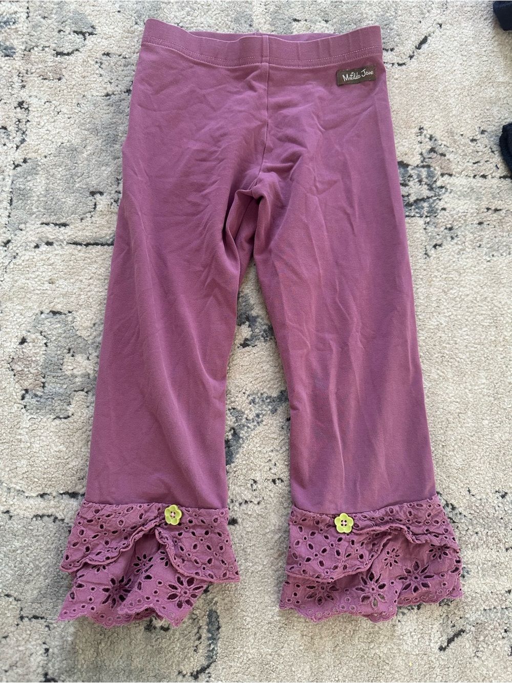Matilda Jane Dusty Mauve capris with Eyelet Ruffle Cuffs